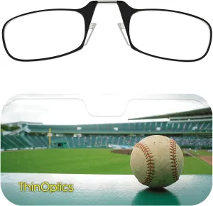 Always With You ThinOptics Readers - Armless On-Nose Reading Glasses - Slim Printed Case Attaches to Phone or Fits in Wallet