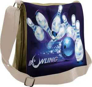 Ambesonne Bowling Party Messenger Bag, Fantasy Ball Moon, Unisex Cross-body