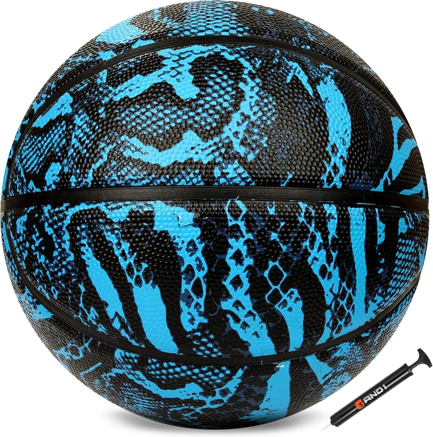 AND1 Chaos Basketball: Official Regulation Size 7 (29.5 inches) Rubber - Deep Channel Construction Streetball, Made for Indoor Outdoor Basketball Games