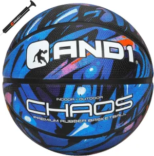 AND1 Chaos Basketball: Official Regulation Size 7 (29.5 inches) Rubber - Deep Channel Construction Streetball, Made for Indoor Outdoor Basketball Games
