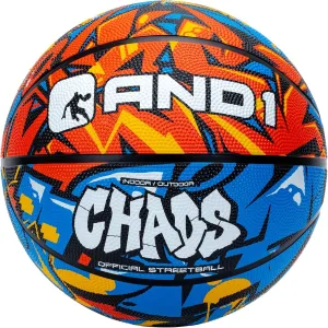 AND1 Chaos Rubber Basketball: Official Regulation Size 7 (29.5 inches) Rubber Basketball - Deep Channel Construction Streetball, Made for Indoor Outdoor