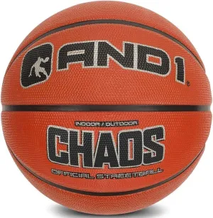 AND1 Chaos Rubber Basketball - Official Size Streetball, Made for Indoor and Outdoor Basketball Games - Sold Deflated (Pump NOT Included), Size 7