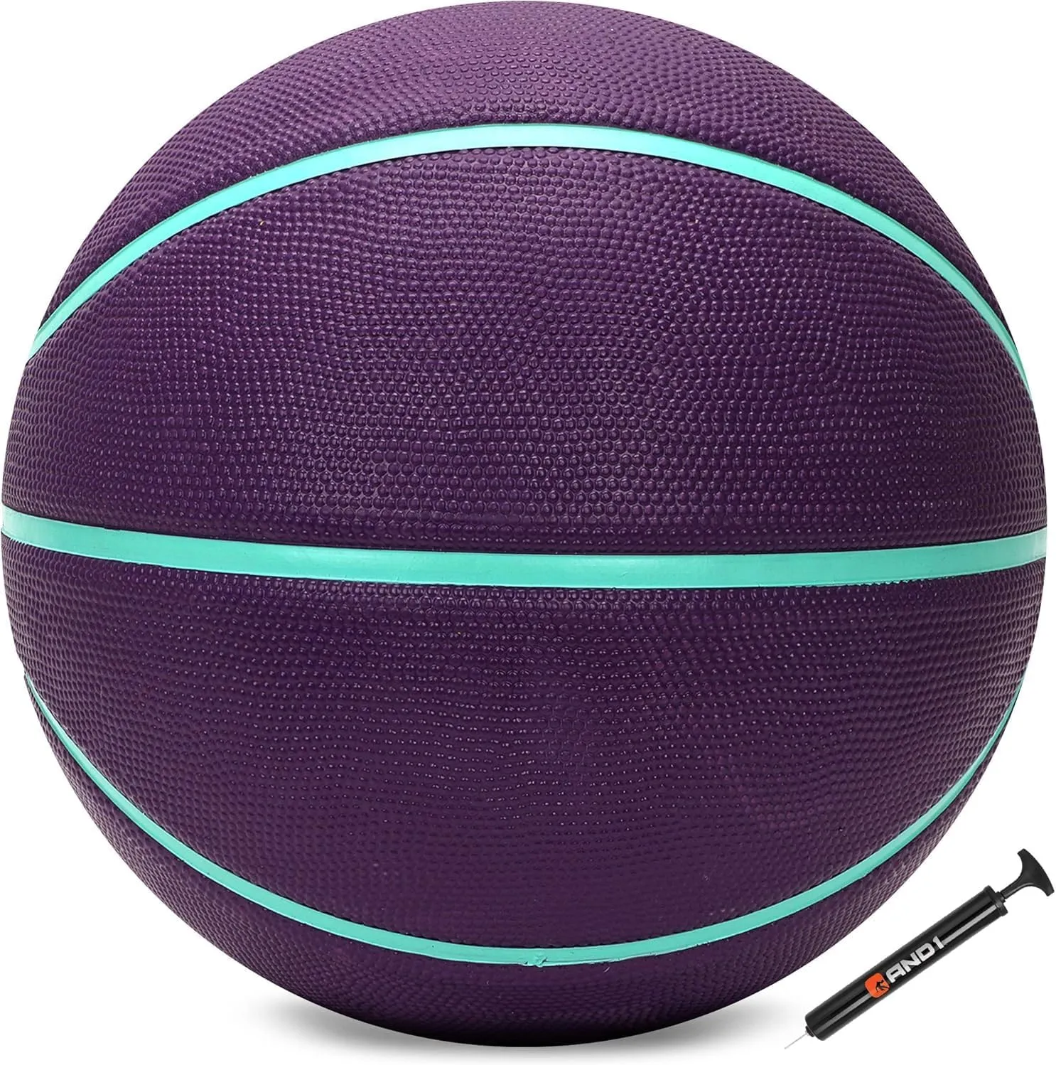 AND1 Fantom Rubber Basketball: Official Regulation Size 7 (29.5 inches) Rubber Basketball - Deep Channel Construction Streetball, Made for Indoor Outdoor Basketball Games