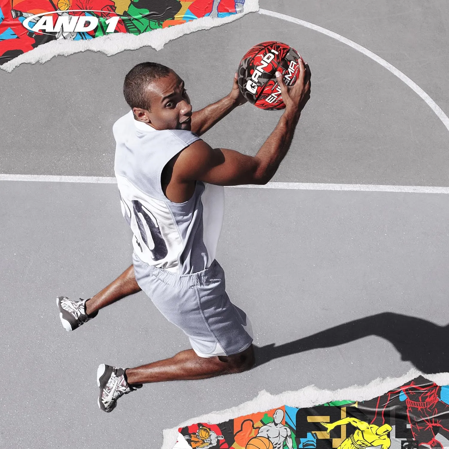 AND1 Rubber Basketball - Streetball for Indoor and Outdoor Use, Deep Channel Construction and Durability