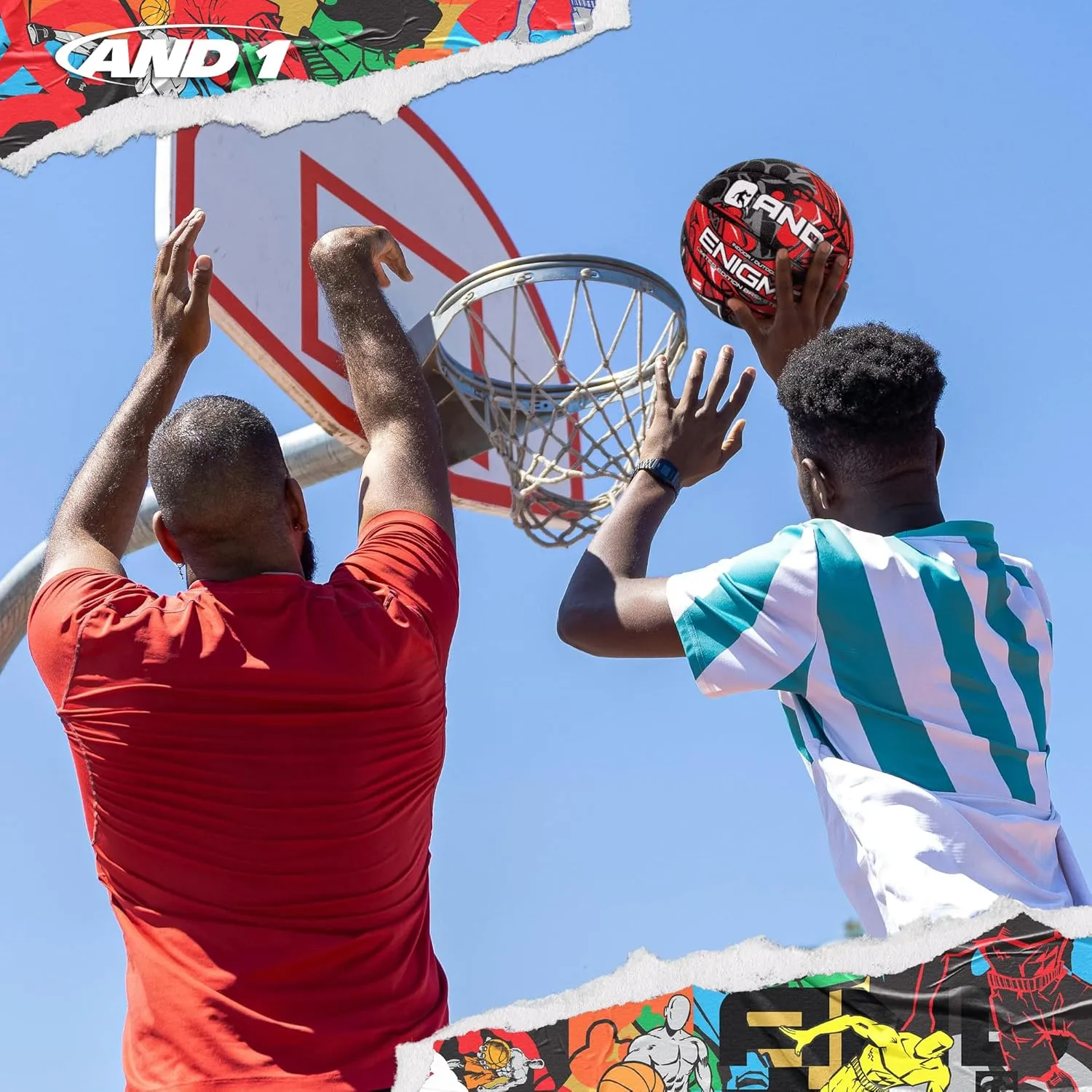 AND1 Rubber Basketball - Streetball for Indoor and Outdoor Use, Deep Channel Construction and Durability