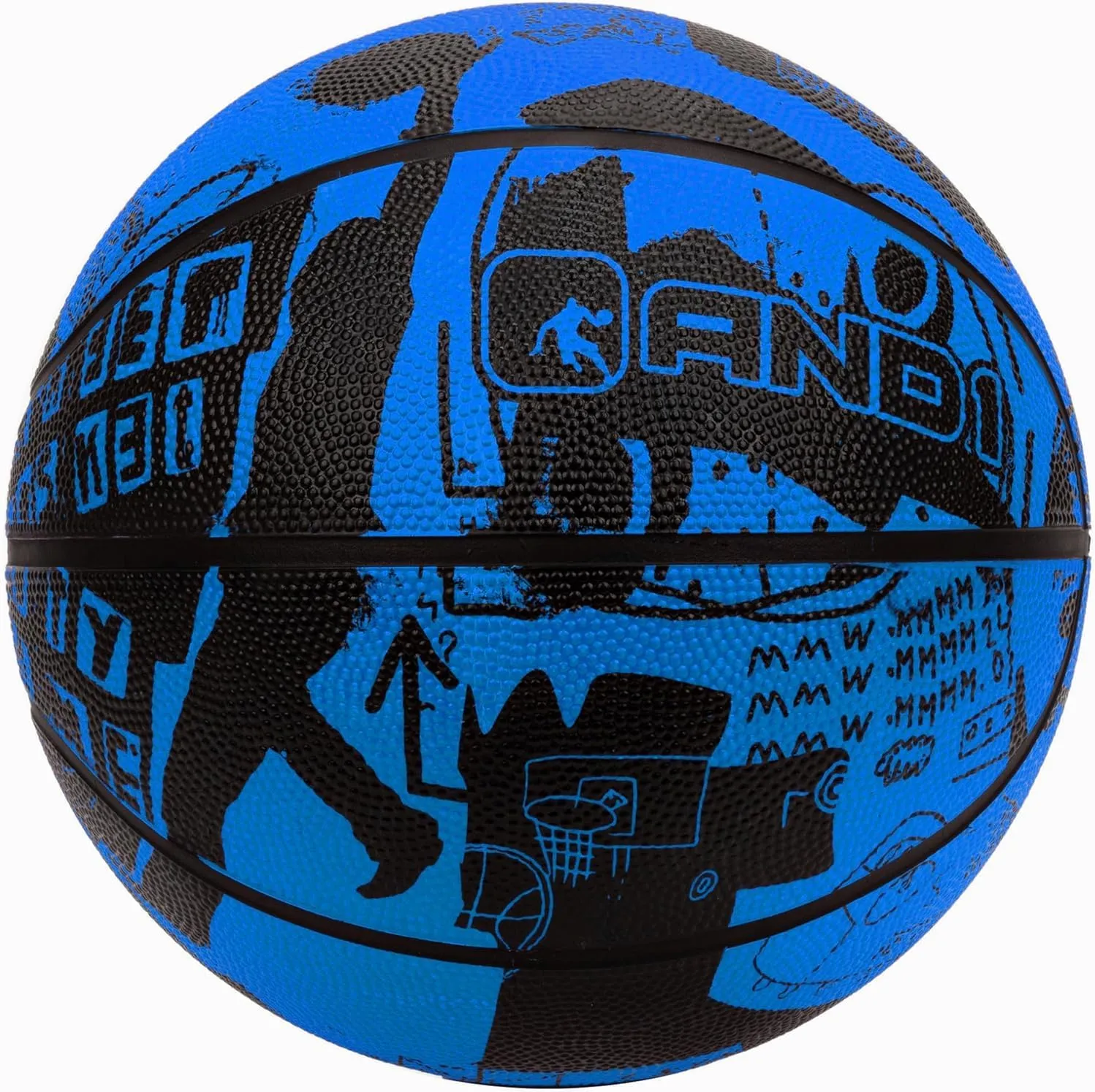 AND1 Street Art Rubber Basketball: Official Regulation Size 7 (29.5 inches) Rubber Basketball - Deep Channel Construction Streetball, Made for Indoor Outdoor