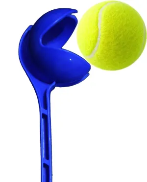 AnNafi Speed Arm Ball Thrower - Cricket Practice & Fetch Fold Launcher Set (with Tennis Ball, Blue)