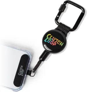 Anti-Theft Phone Tether. Retractable steel line, Universal anchor & Locking carabiner