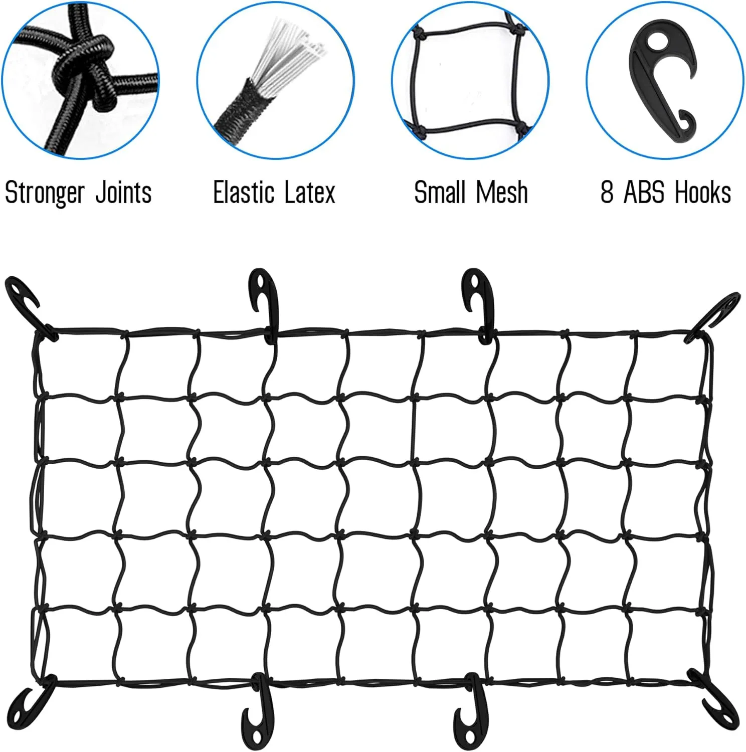 ARKSEN 600D PVC Waterproof Roof Cargo Bag with Lock, Nylon Net, Hitch Stabilizer, 2 Ratchet Straps for SUV, Truck, Van with/Without Rack