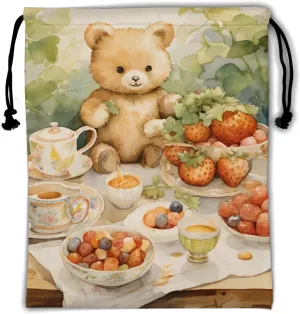 Art Painting Gymnastics Grip Bag Watercolor Fruit Bear Women Grip Bags for Gymnasts Drawstring Grip Bags