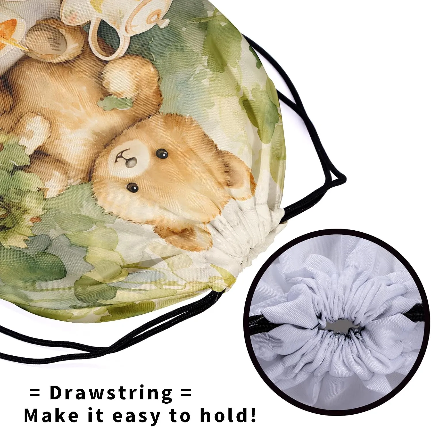 Art Painting Gymnastics Grip Bag Watercolor Fruit Bear Women Grip Bags for Gymnasts Drawstring Grip Bags