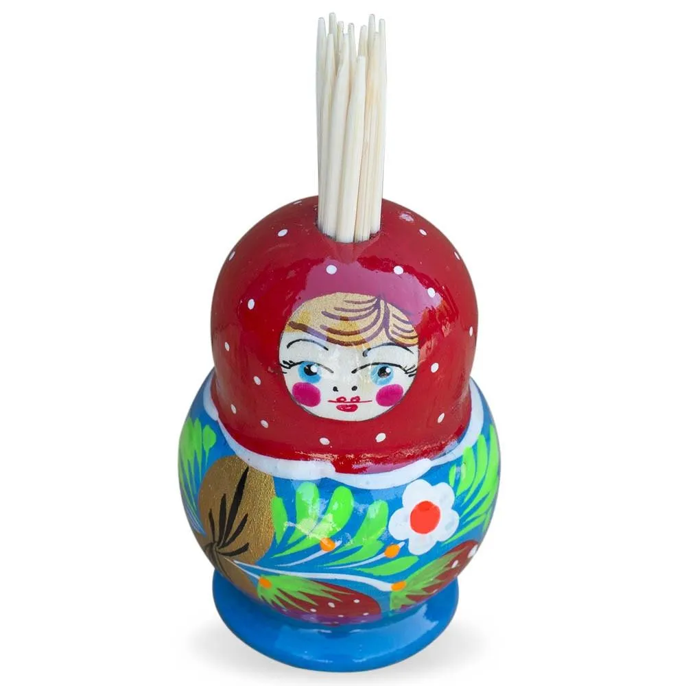 Assortment of 3 Wooden Dolls Toothpicks Holders