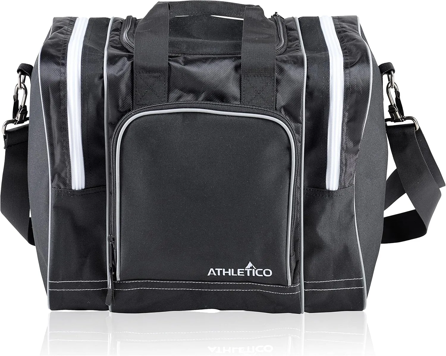 Athletico Bowling Bag for Single Ball - Single Ball Tote Bag With Padded Ball Holder - Fits a Single Pair of Bowling Shoes Up to Mens Size 14