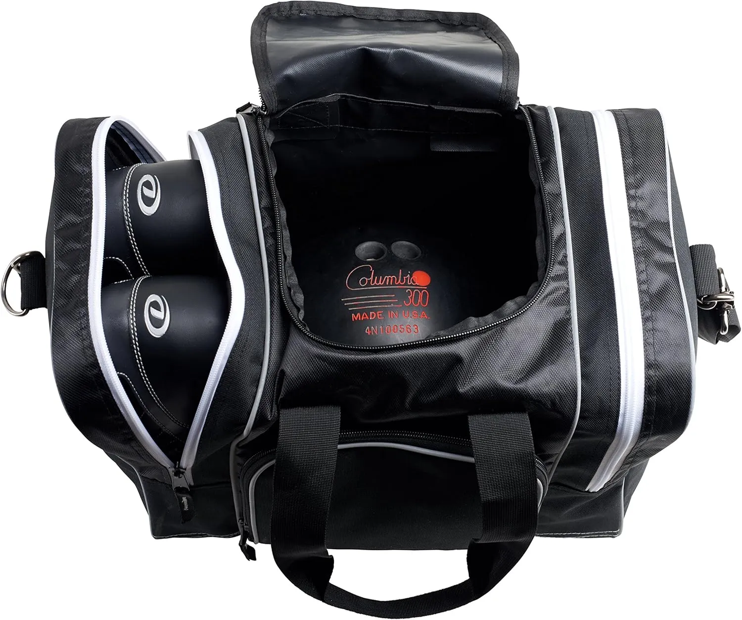 Athletico Bowling Bag for Single Ball - Single Ball Tote Bag With Padded Ball Holder - Fits a Single Pair of Bowling Shoes Up to Mens Size 14