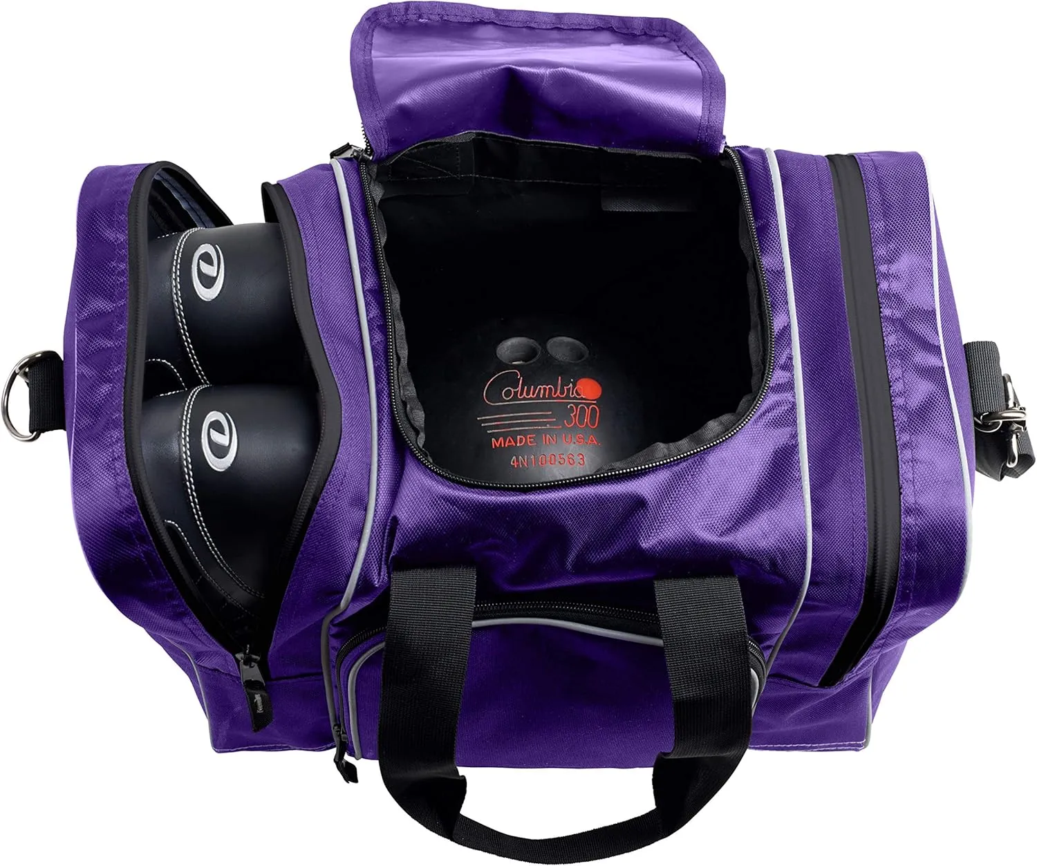 Athletico Bowling Bag for Single Ball - Single Ball Tote Bag With Padded Ball Holder - Fits a Single Pair of Bowling Shoes Up to Mens Size 14