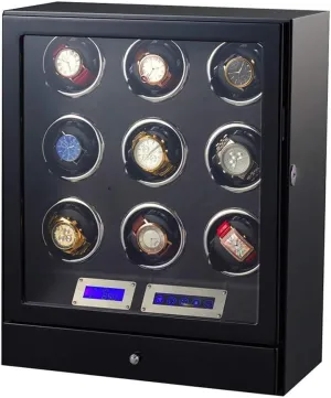 Automatic Watch Winder Wooden Watch Storage Box LCD Touch Screen Piano Paint Exterior Quiet Motor LED Illumination Watch Winder Display Watch Case Watch Storage