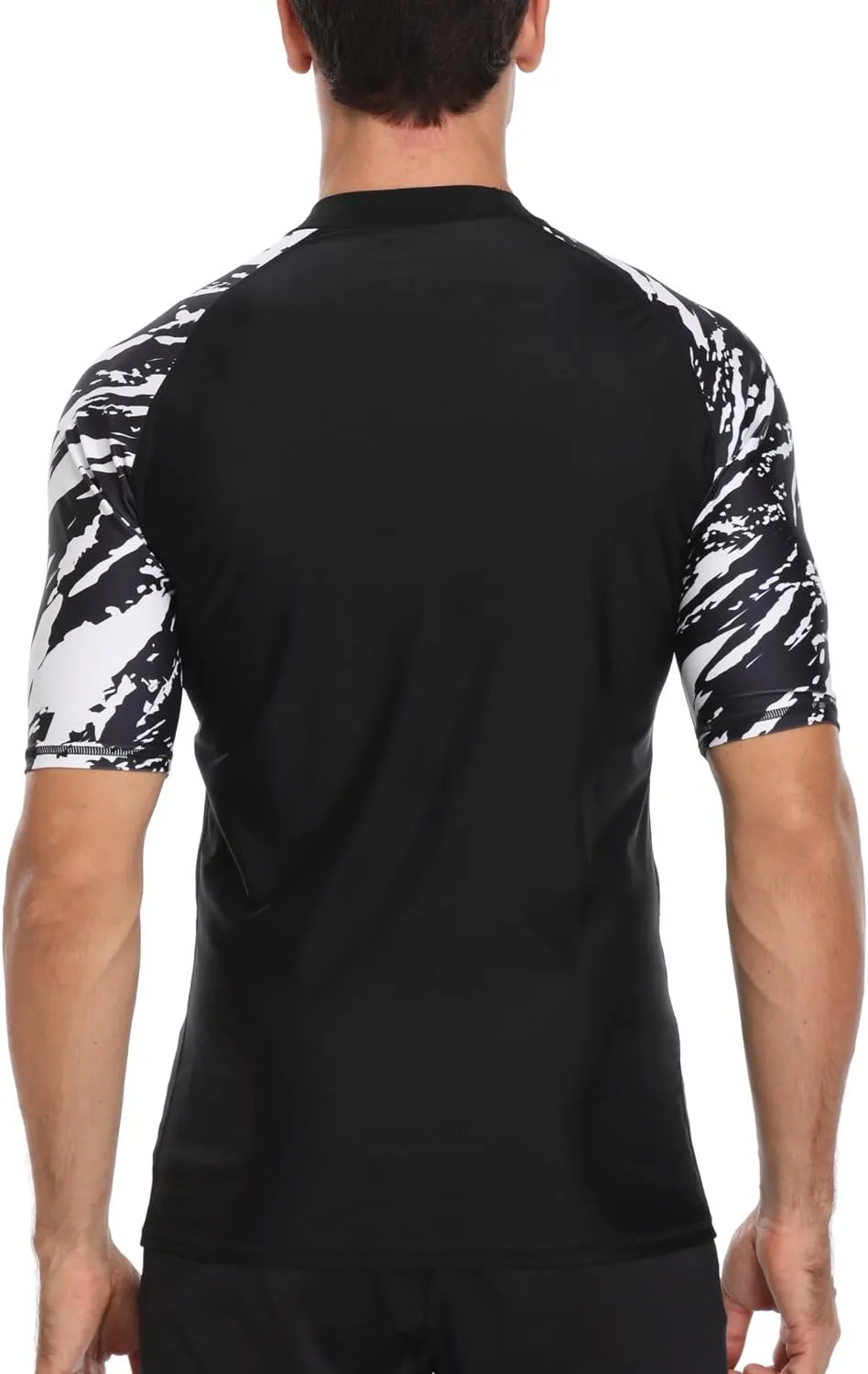 AXESEA Men's Short Sleeve Solid Swimsuit Sun Protection Rashguard Swim Shirt UPF 50 