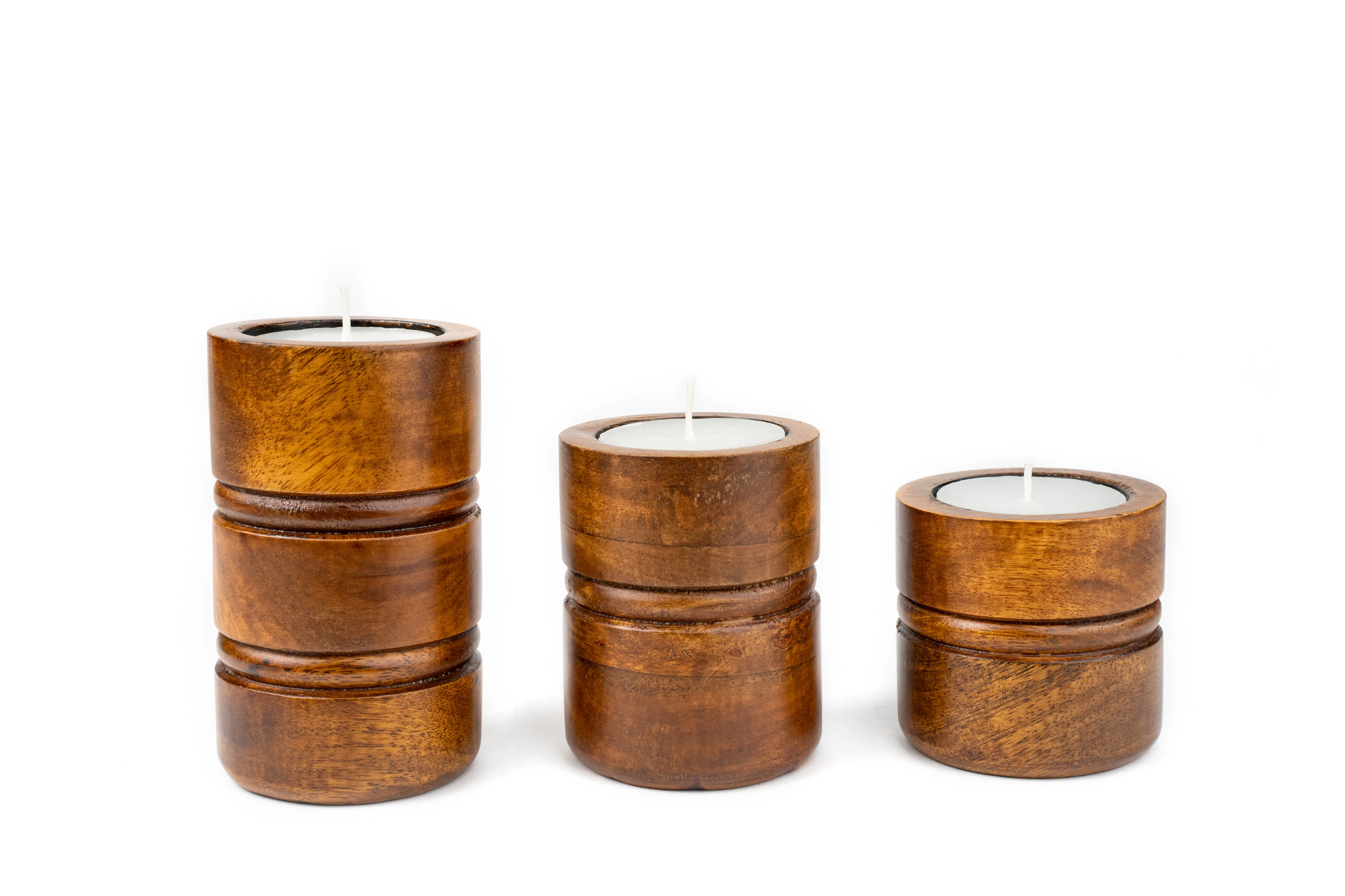 BAKU CANDLE STANDS- WALNUT
