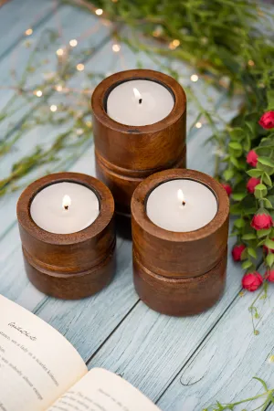 BAKU CANDLE STANDS- WALNUT