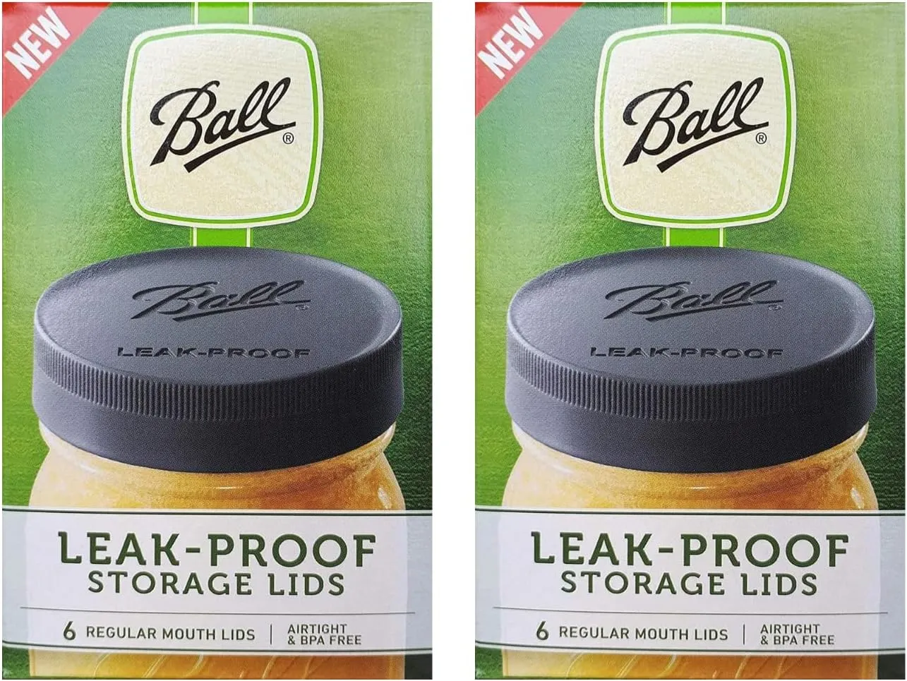 Ball Leak-Proof Plastic Lids for Glass Mason Jars, Used for Canning, Pickling, Juice, Jam, Jelly (Wide, 6 Count (Pack of 2))