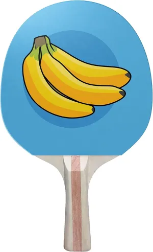 Bananas Colorful Design Ping Pong Paddle, Premium 5 Ply Table Tennis Racket (Black on Back)