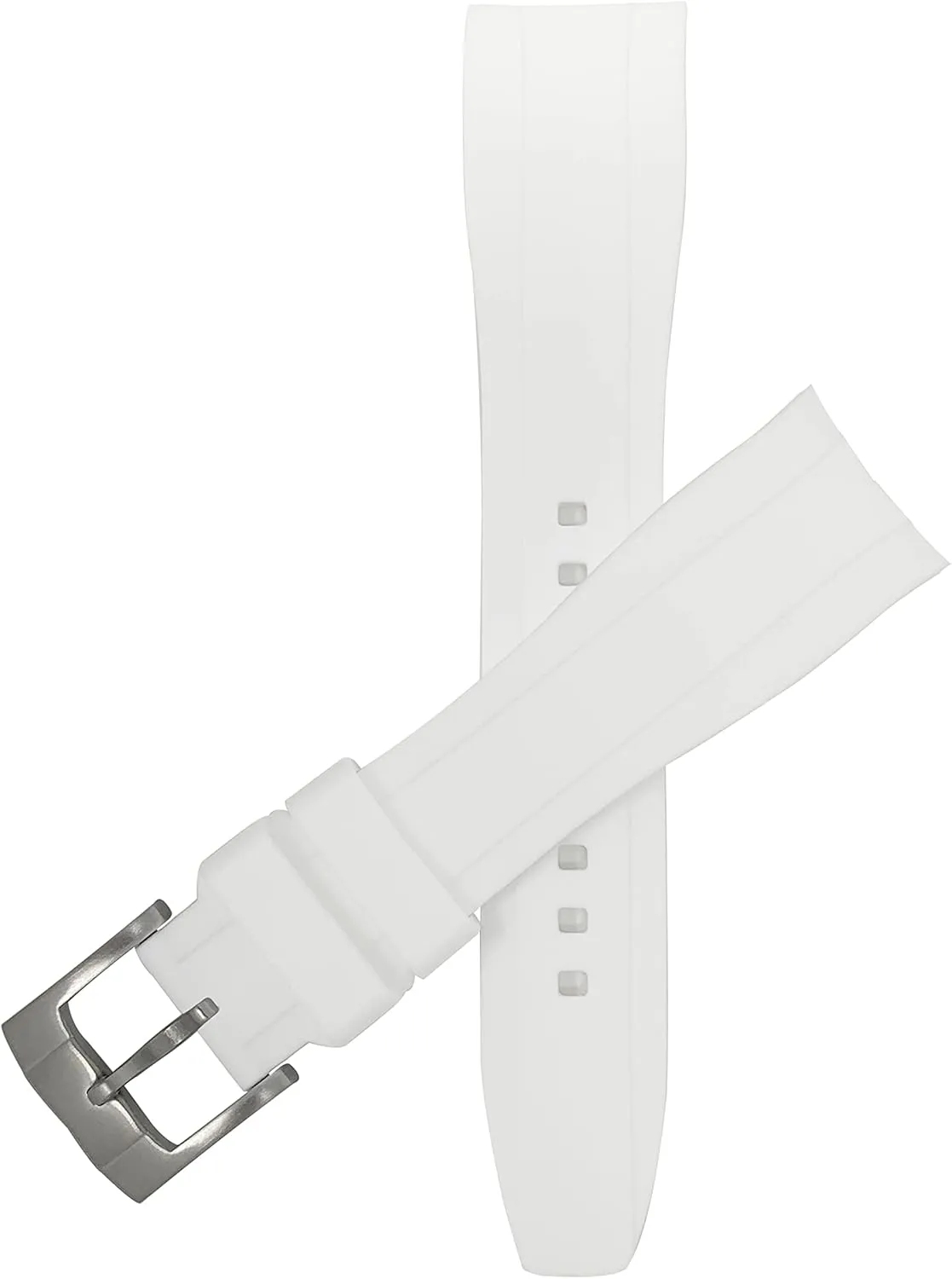 Bandini Silicone Watch Bands - Curved End - Soft Rubber Replacement Watch Straps - Waterproof - Stainless Steel Buckle - Many Colors - 18mm, 20mm, 22mm