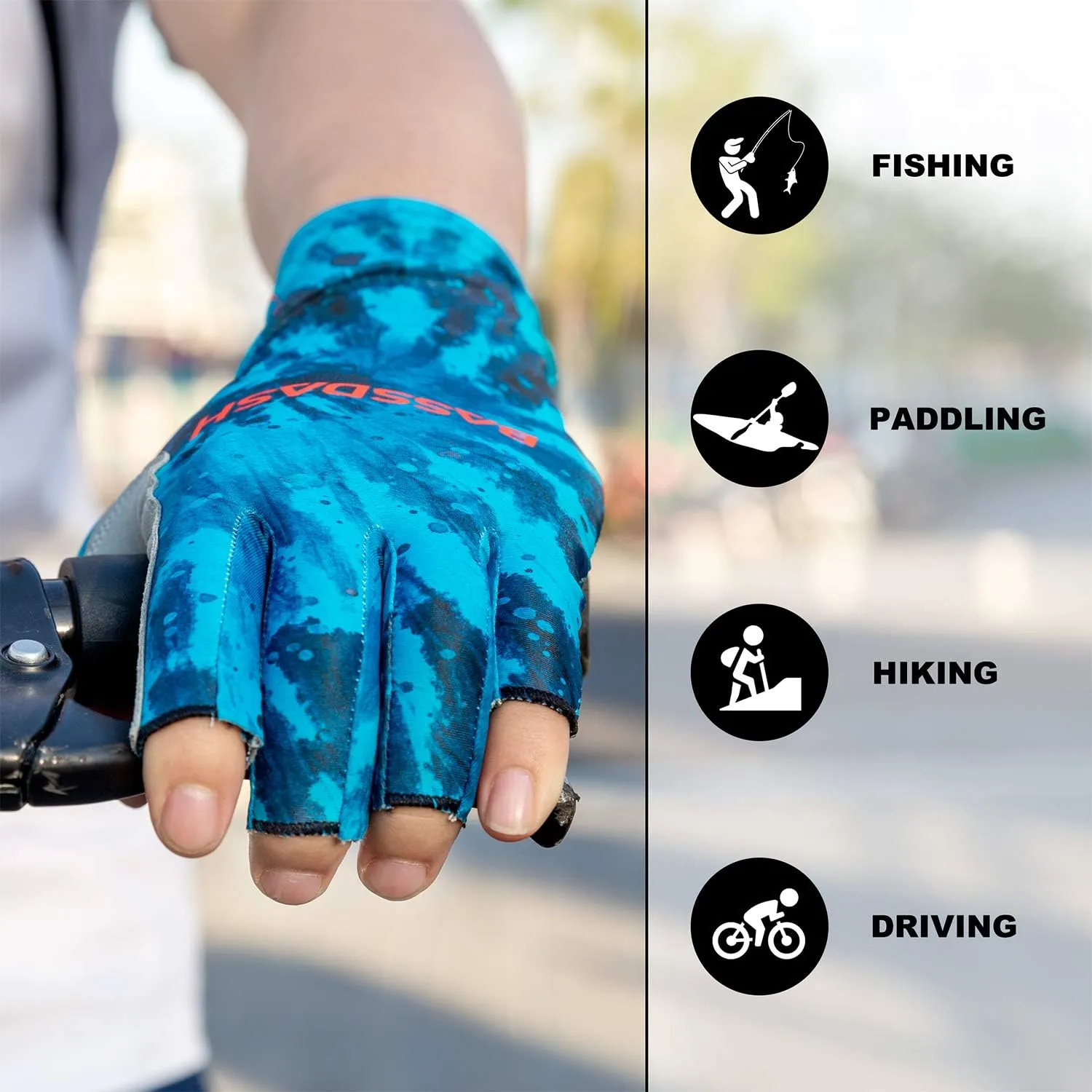 BASSDASH ALTIMATE Fishing Gloves Sun Protection Fingerless Hunting UPF 50  Men’s Women’s UV Gloves