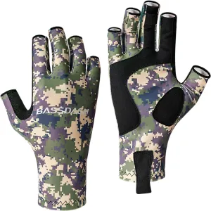 BASSDASH ALTIMATE Fishing Gloves Sun Protection Fingerless Hunting UPF 50  Men’s Women’s UV Gloves