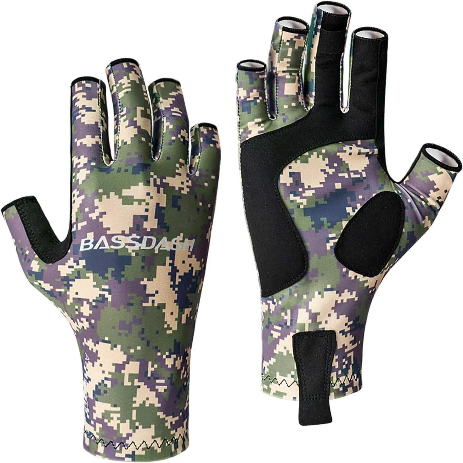 BASSDASH ALTIMATE Fishing Gloves Sun Protection Fingerless Hunting UPF 50  Men’s Women’s UV Gloves