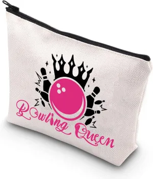 BDPWSS Bowling Makeup Bag Bowling Ball Lover Gift Bowling Queen Accessories Bag Master Of Bowling Gift Bowling Team Gift (Bowling queen)