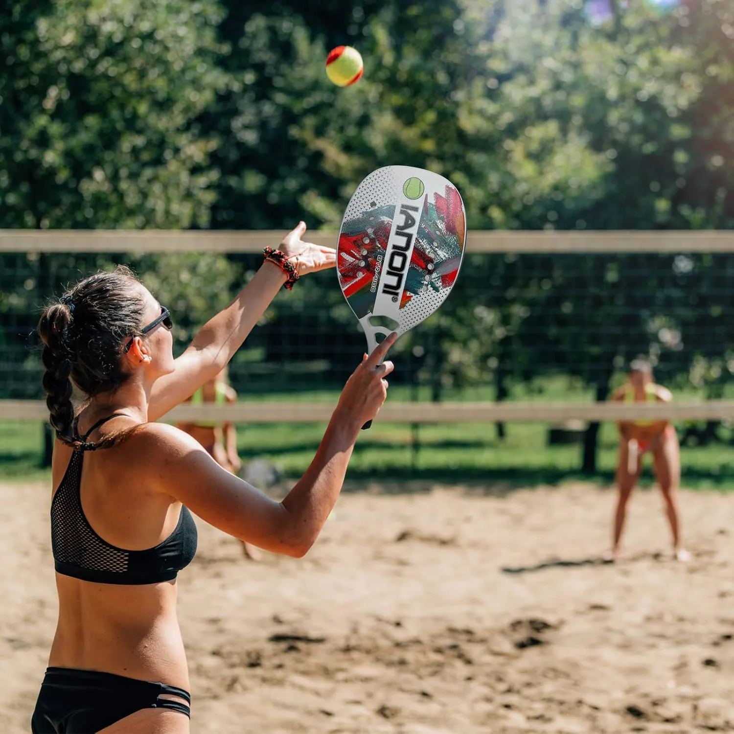 Beach Tennis Paddle Beach Tennis Racket Carbon Fiber with EVA Memory Foam Core Tennis Paddles