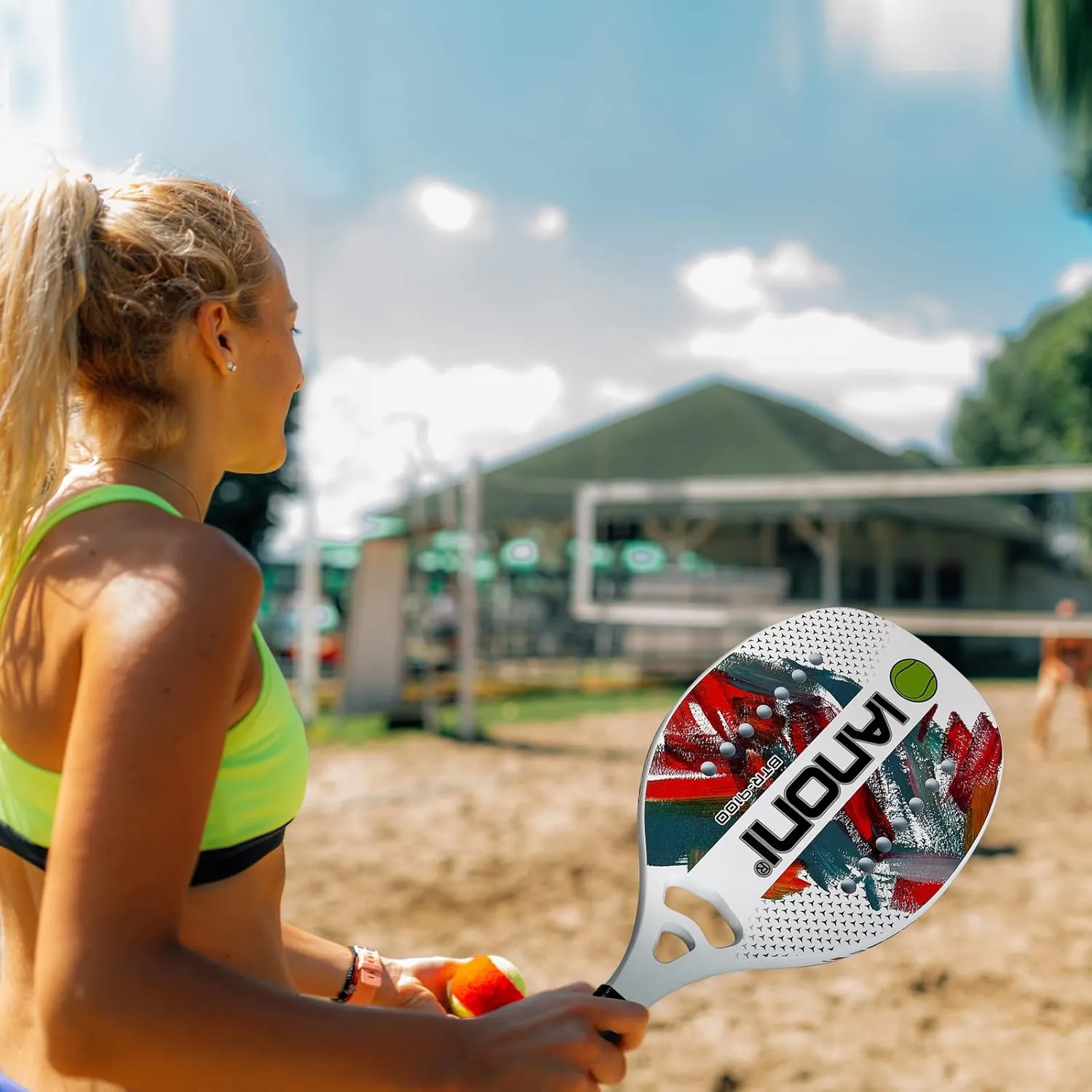 Beach Tennis Paddle Beach Tennis Racket Carbon Fiber with EVA Memory Foam Core Tennis Paddles