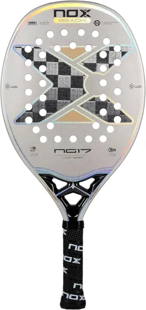 Beach Tennis Racket NG17 Luxury 2023 | High-Performance Beach Tennis Paddle | 18K Aluminized Carbon w/HR3 Black Eva Core | Exclusive Spin & Dynamic Composite Structure | Rough Surface for Extra Spin