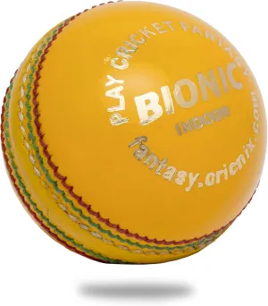 Bionic Cricket Ball for Cricket Bat | 3.8oz Yellow Indoor Cricket Ball Designed for Cricket Net | Swing Ball | Multiple Set Options for Men Cricket Games