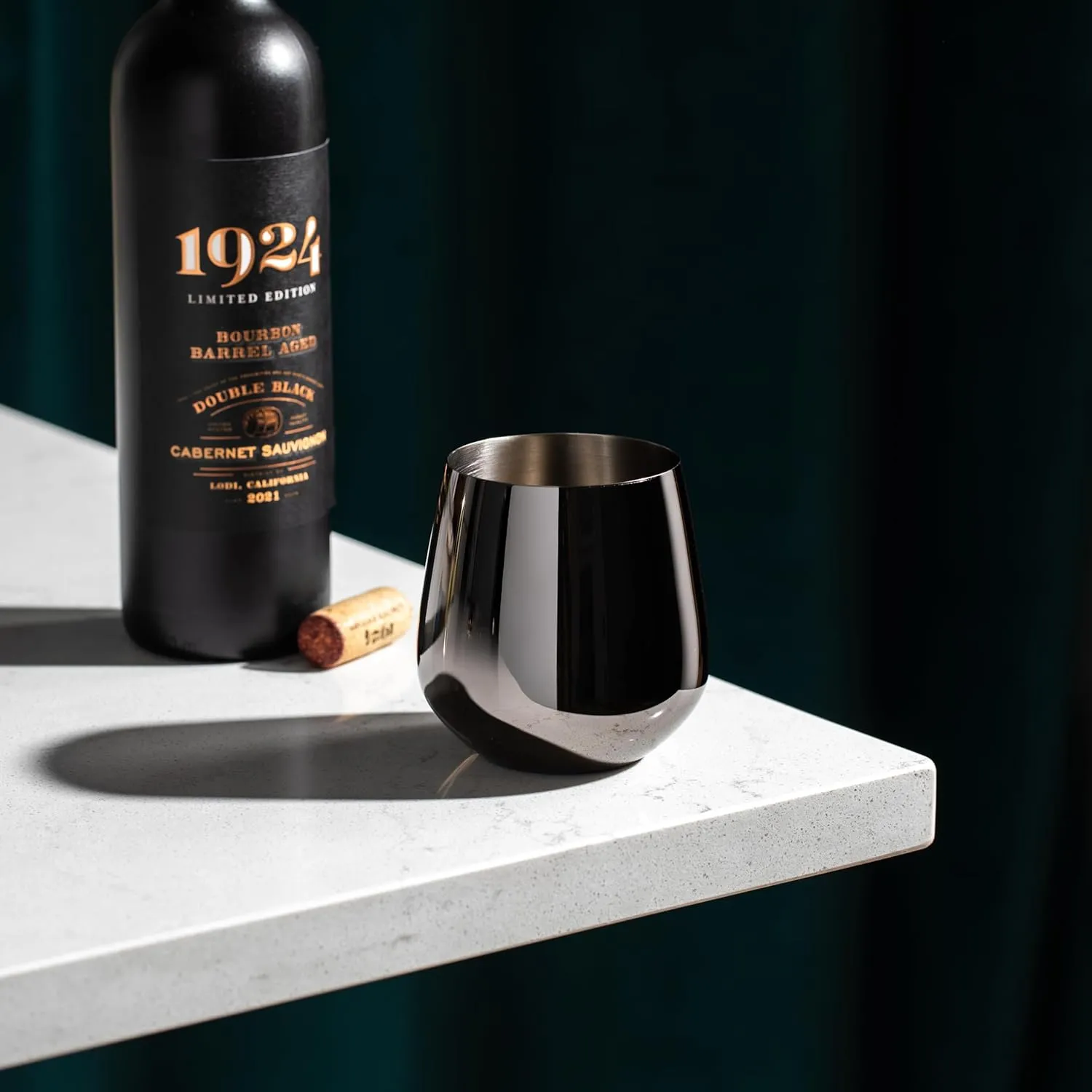 Black Wine Glasses - Stemless Stainless Steel Wine Glasses Set of 4 with Aerator - Unbreakable Metal Glass for Outdoor, Travel, Camping, Pool - 18oz