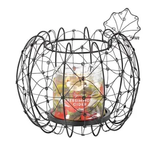 Black Wire Lace Pumpkin Jar Candle Holder