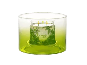 Blown Glass Green Ombré Jar Holder
