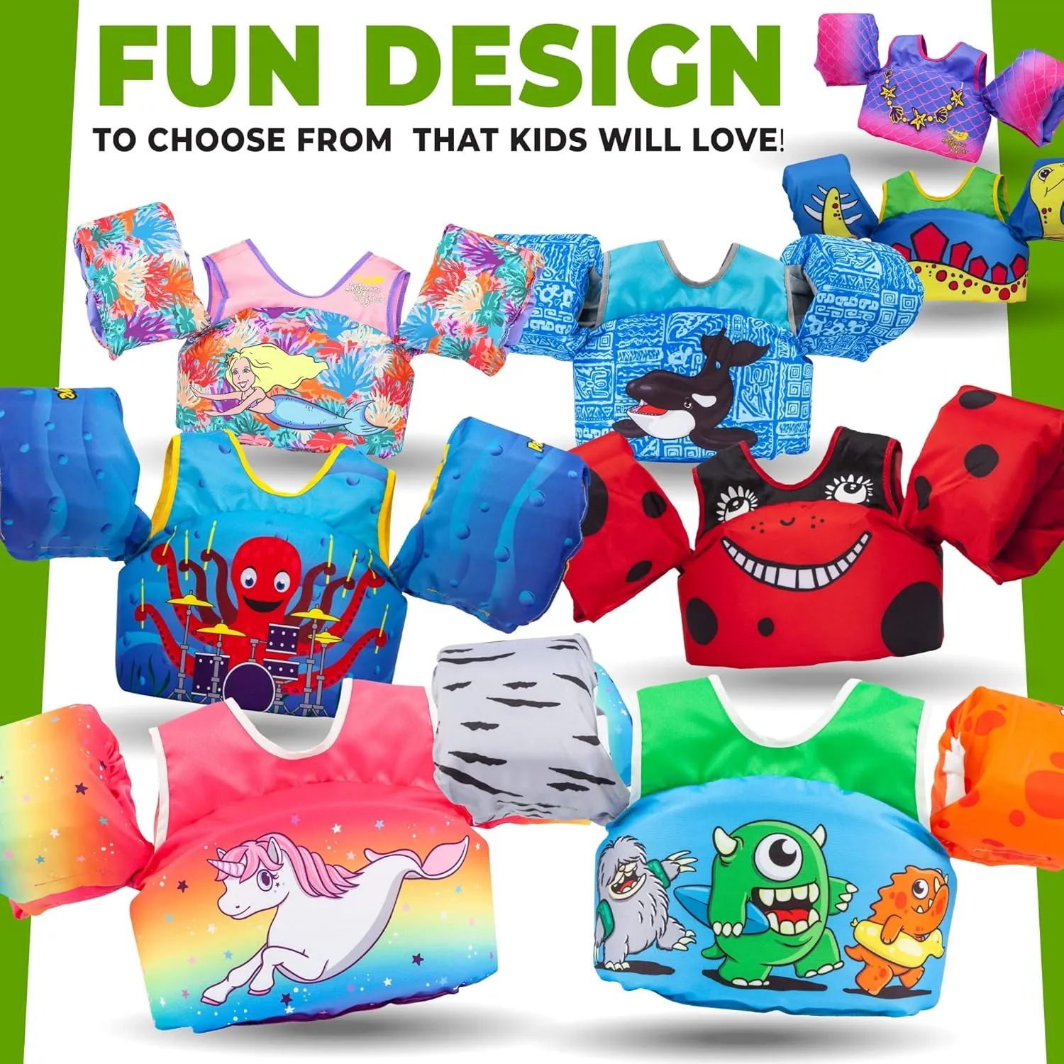 Body Glove Paddle Pals Motion Life Jackets - The Safest Patented U.S. Coast Guard Approved Kids Swim Vest 33-55 LBS