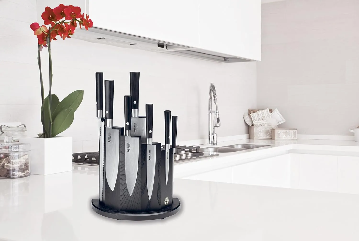 Boker 030400 Wood Magnetic Knife Block, Black