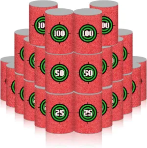 BOROLA 24 Pieces EVA Material Soft Foam Bullet Shooting Targets, Compatible for N-Strike Elite Toy Guns, Party Gifts for Kids.