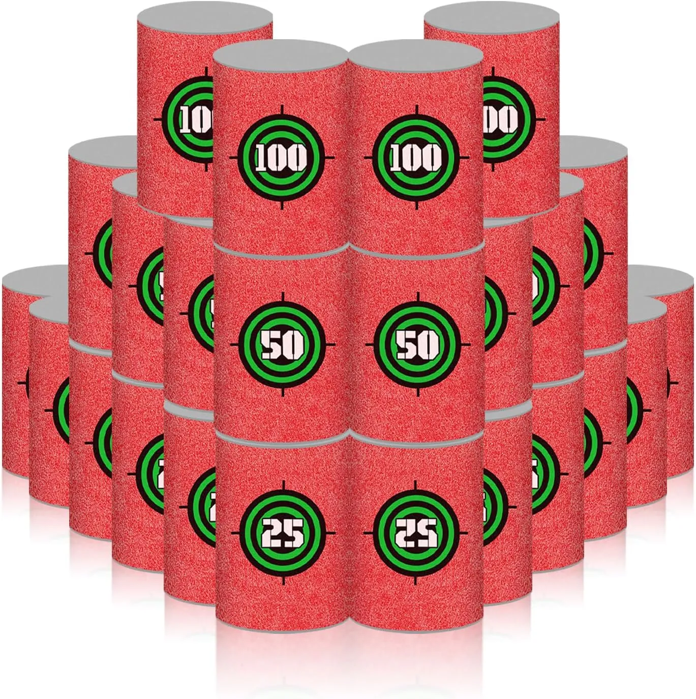 BOROLA 24 Pieces EVA Material Soft Foam Bullet Shooting Targets, Compatible for N-Strike Elite Toy Guns, Party Gifts for Kids.