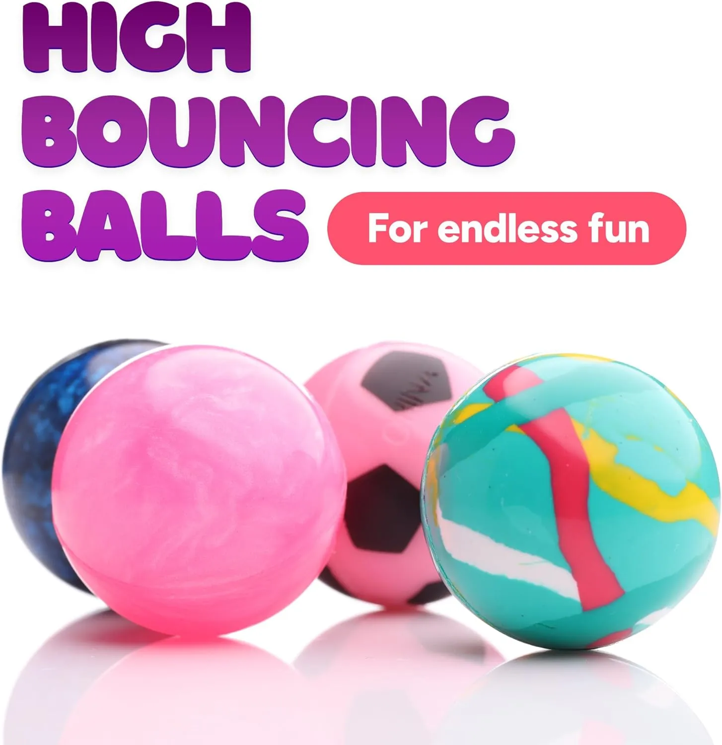 Bouncy Balls Assorted Bulk Toys Pack 50psc 1.26inch 32mm - Super Ball for Toddlers and Adults Party Favors Pinata Filler Goodie Bags Stuffers for Kids Treasure Box Toys for Classroom Carnival Prizes