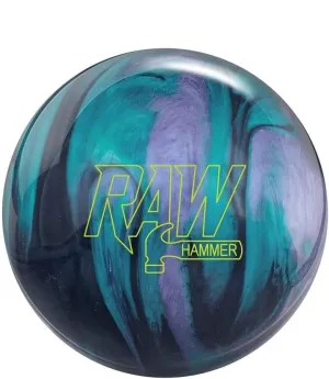 Bowlerstore Products Hammer PRE-DRILLED Raw Hammer Bowling Ball - Black/Purple/Teal Pearl 14lbs