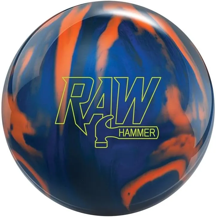 Bowlerstore Products Hammer PRE-DRILLED Raw Hammer Bowling Ball - Blue/Black/Orange 13lbs