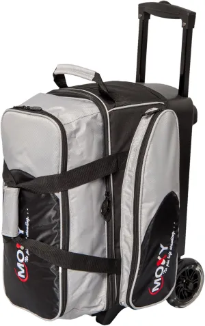 Bowlerstore Products Moxy Blade Premium Double Roller Bowling Bag- Silver/Black
