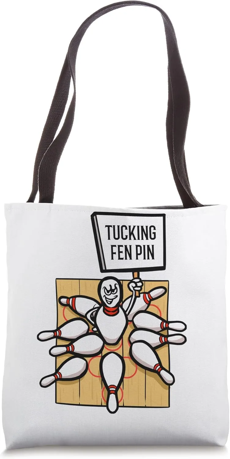 Bowling Alley Tucking Fen Pin Bowler Bowling Tote Bag