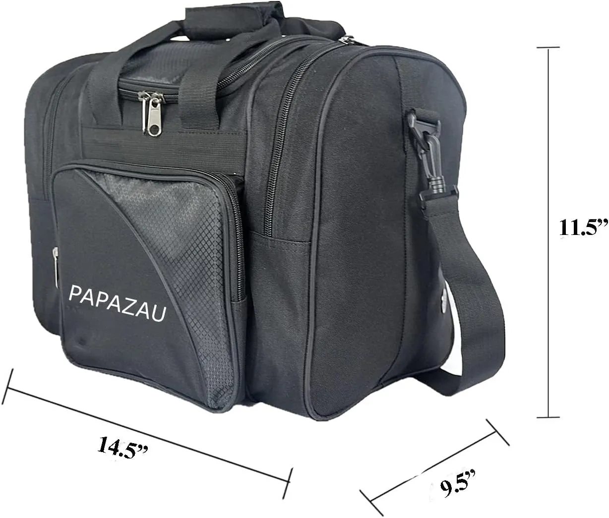 Bowling Bag for Single Ball - Single Ball Tote Bag with Padded Ball Holder - Fits a Single Pair of Bowling Shoes Up to Mens Size 14