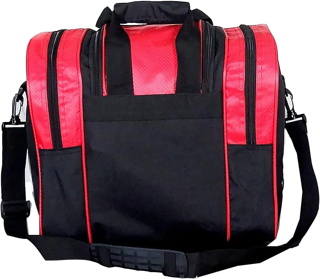 Bowling Bag for Single Ball - Single Ball Tote Bag with Padded Ball Holder - Fits a Single Pair of Bowling Shoes Up to Mens Size 14