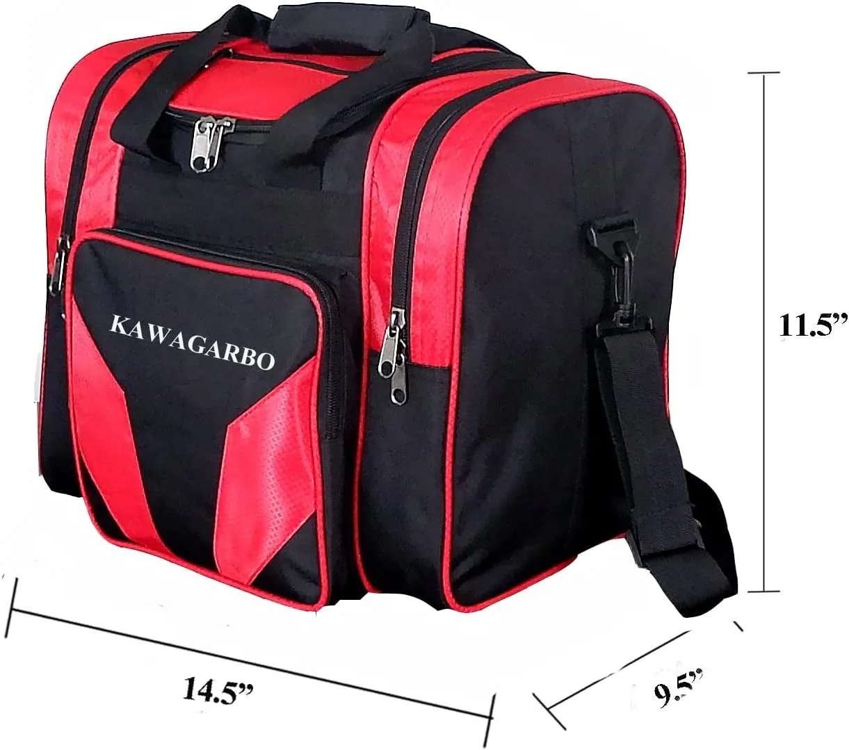 Bowling Bag for Single Ball - Single Ball Tote Bag with Padded Ball Holder - Fits a Single Pair of Bowling Shoes Up to Mens Size 14
