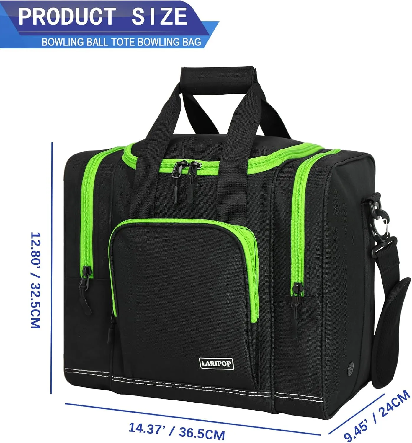 Bowling Ball Bag for Single Ball, 2022 Bowling Ball Tote Bowling bag with Padded Holder - Fits Shoes up to Mens Size 14 and Bowling Accessories